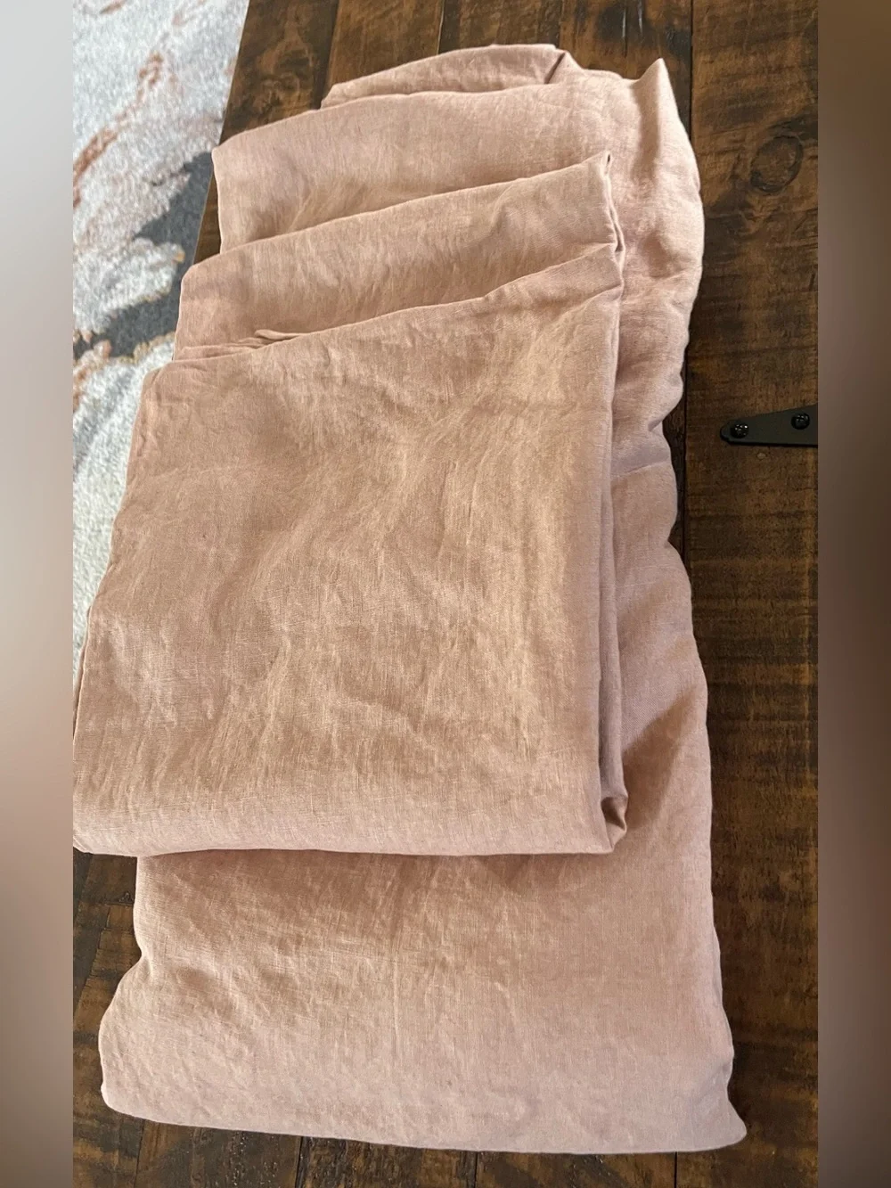 NWOT Quince European Linen 3 Pc Duvet Cover Set, King/Cal (Desert Sunset)